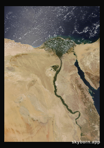 The Earth on 25 July 2014 · Nile Delta and Sinai