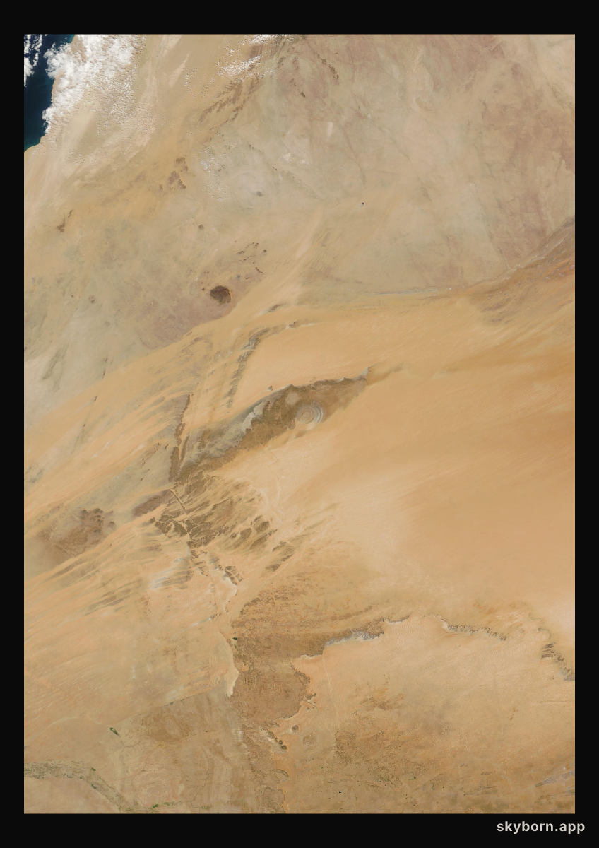 The Earth on 10 November 2014 · Eye of the Sahara, Mauritania