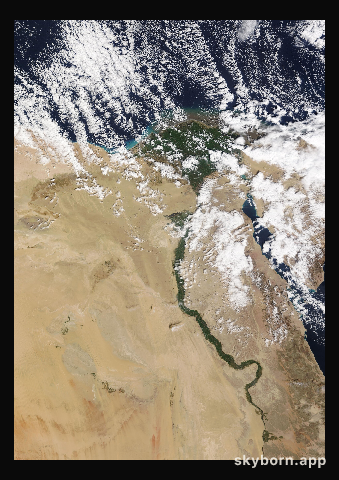 The Earth on 20 February 2015 · Nile Delta and Sinai