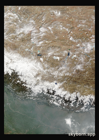 The Earth on 24 February 2015 · Himalaya and Tibet
