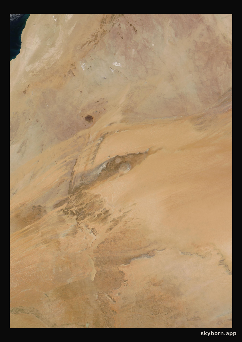 The Earth on 30 March 2015 · Eye of the Sahara, Mauritania