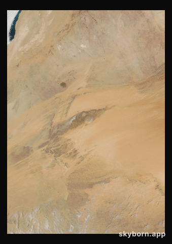 The Earth on 3 April 2015 · Eye of the Sahara, Mauritania