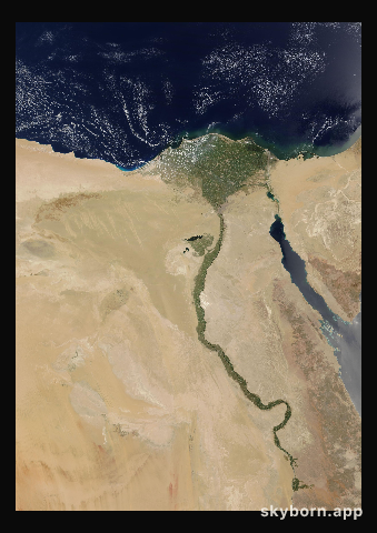 The Earth on 9 July 2015 · Nile Delta and Sinai
