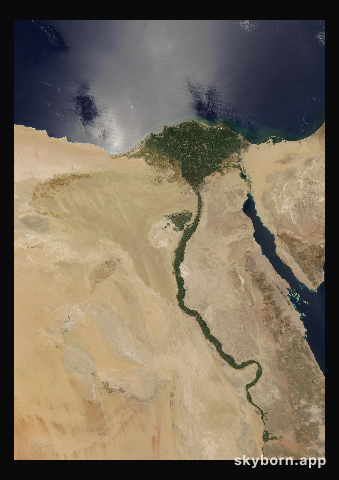 The Earth on 21 July 2015 · Nile Delta and Sinai