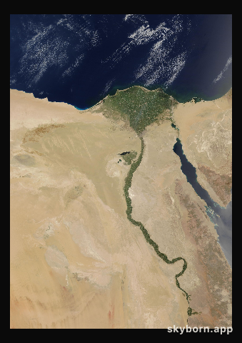The Earth on 25 July 2015 · Nile Delta and Sinai