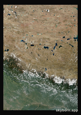 The Earth on 1 October 2015 · Himalaya and Tibet