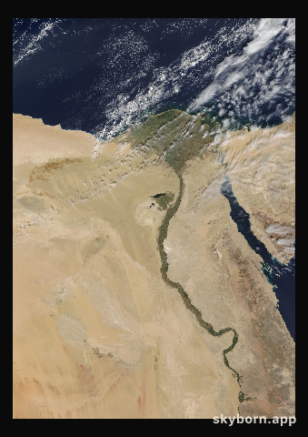 The Earth on 13 October 2015 · Nile Delta and Sinai