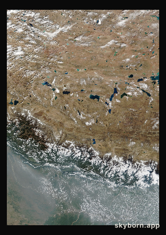The Earth on 20 October 2015 · Himalaya and Tibet