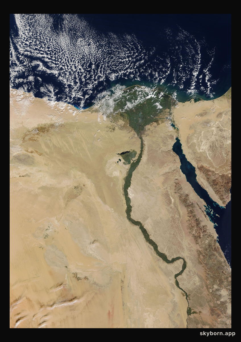 The Earth on 7 December 2015 · Nile Delta and Sinai
