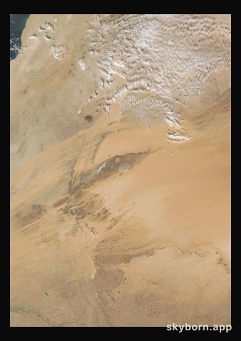 The Earth on 8 December 2015 · Eye of the Sahara, Mauritania