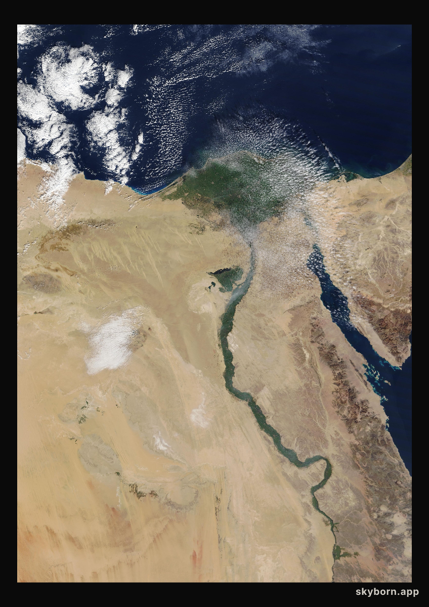 The Earth on 28 December 2015 · Nile Delta and Sinai