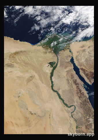 The Earth on 4 January 2016 · Nile Delta and Sinai