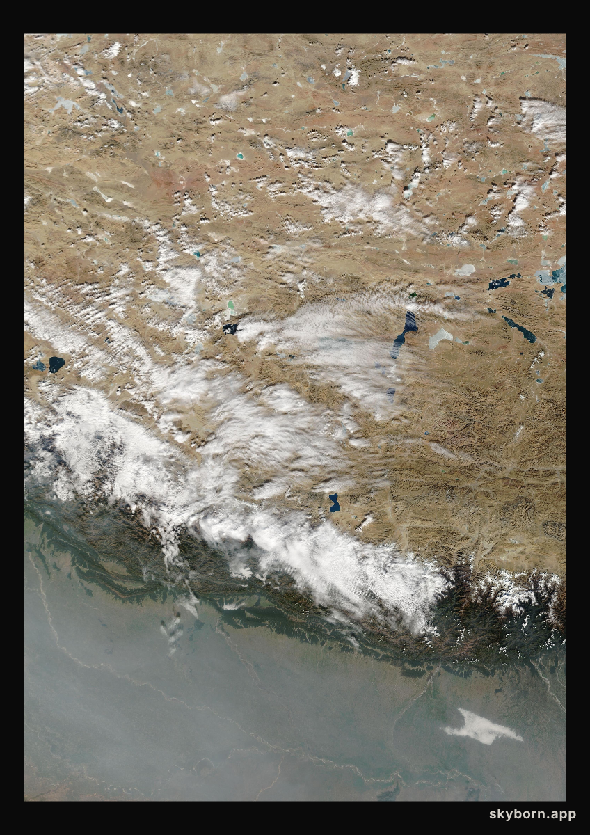The Earth on 5 January 2016 · Himalaya and Tibet
