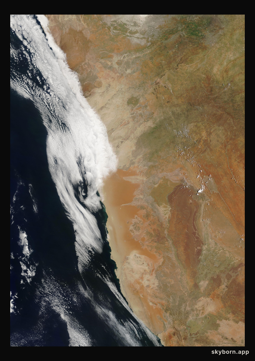 The Earth on 15 January 2016 · Namib Desert
