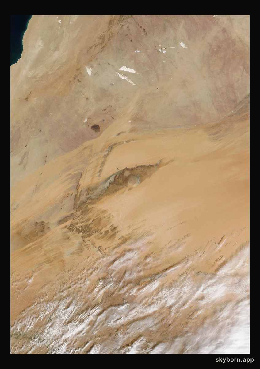 The Earth on 21 January 2016 · Eye of the Sahara, Mauritania