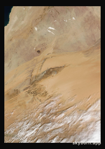 The Earth on 21 January 2016 · Eye of the Sahara, Mauritania
