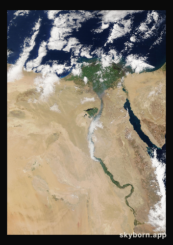 The Earth on 28 January 2016 · Nile Delta and Sinai