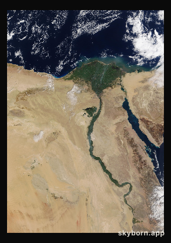 The Earth on 29 January 2016 · Nile Delta and Sinai