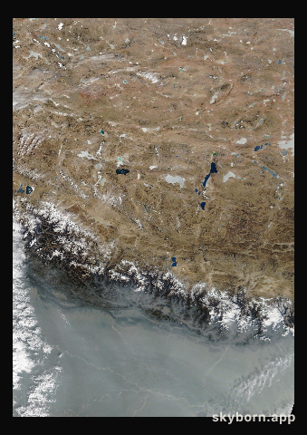 The Earth on 7 February 2016 · Himalaya and Tibet