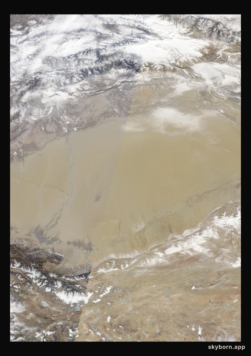 The Earth on 8 February 2016 · Taklamakan Desert