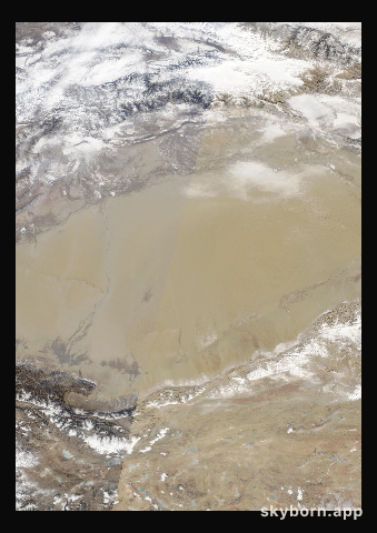 The Earth on 8 February 2016 · Taklamakan Desert