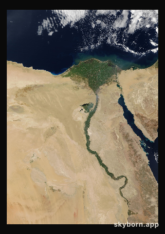 The Earth on 11 February 2016 · Nile Delta and Sinai