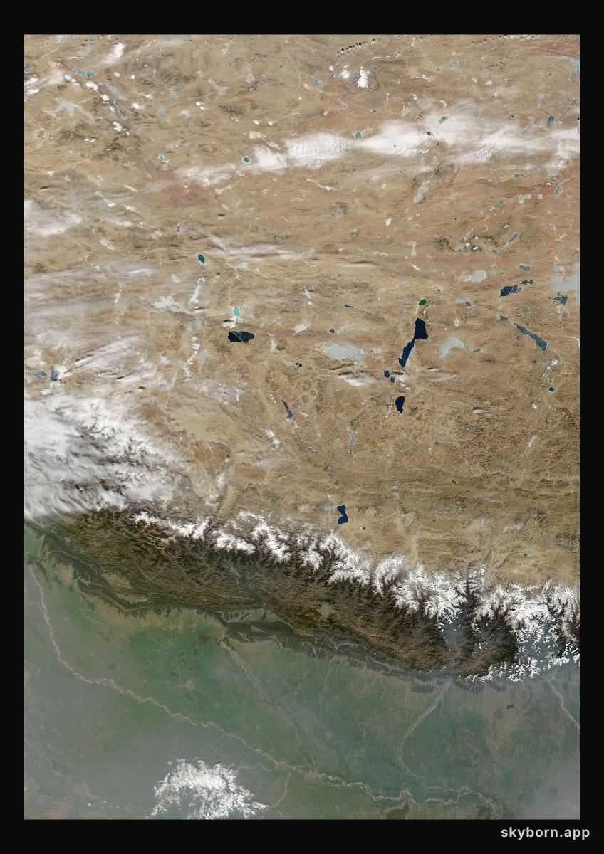 The Earth on 15 February 2016 · Himalaya and Tibet