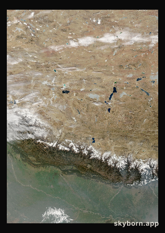 The Earth on 15 February 2016 · Himalaya and Tibet