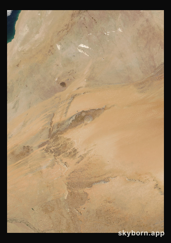 The Earth on 17 February 2016 · Eye of the Sahara, Mauritania