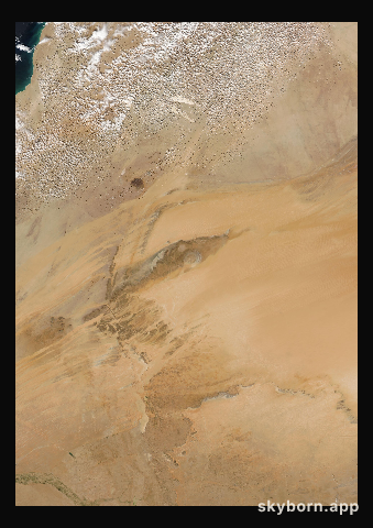 The Earth on 19 February 2016 · Eye of the Sahara, Mauritania