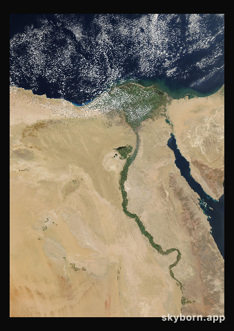 The Earth on 20 February 2016 · Nile Delta and Sinai