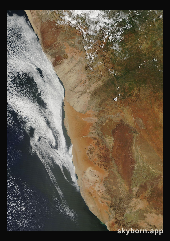 The Earth on 28 February 2016 · Namib Desert