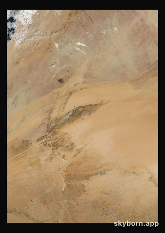 The Earth on 7 March 2016 · Eye of the Sahara, Mauritania