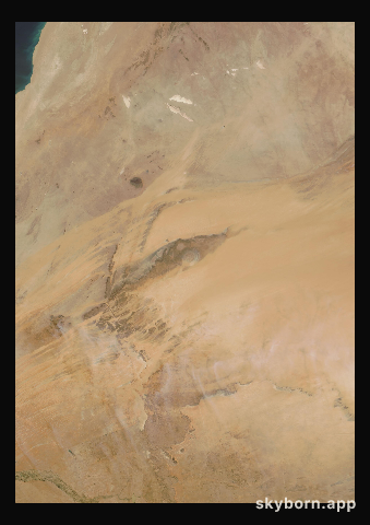 The Earth on 14 March 2016 · Eye of the Sahara, Mauritania
