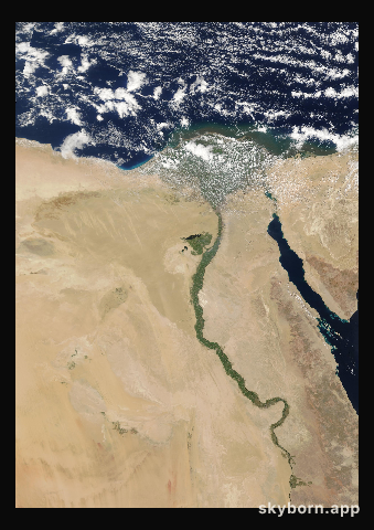 The Earth on 16 March 2016 · Nile Delta and Sinai