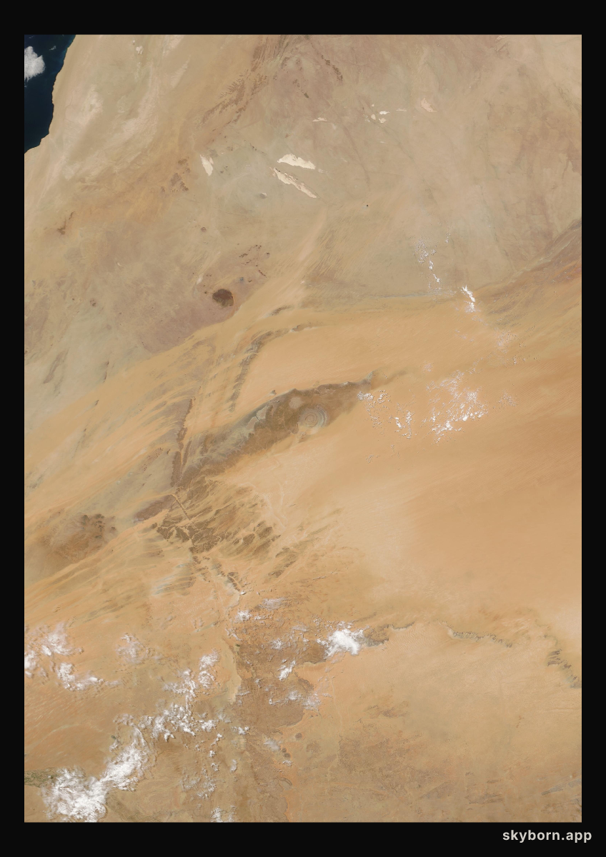 The Earth on 23 May 2016 · Eye of the Sahara, Mauritania