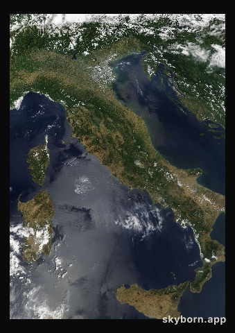 The Earth on 9 July 2016 · Italy and the Adriatic