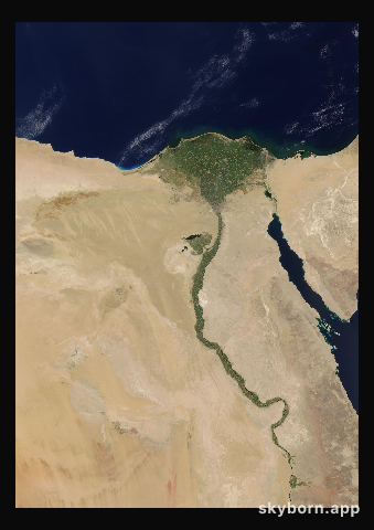 The Earth on 13 July 2016 · Nile Delta and Sinai