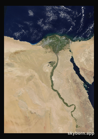 The Earth on 22 July 2016 · Nile Delta and Sinai