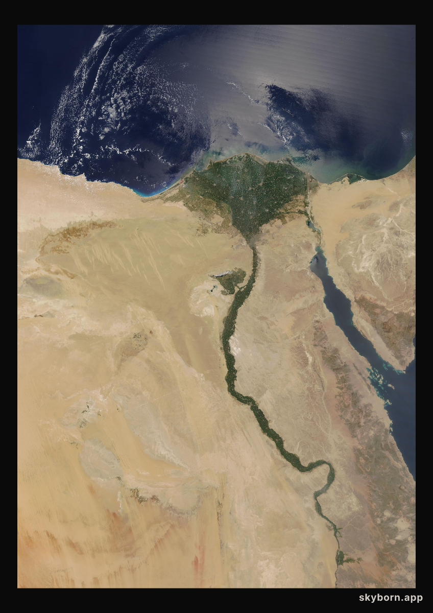 The Earth on 1 August 2016 · Nile Delta and Sinai