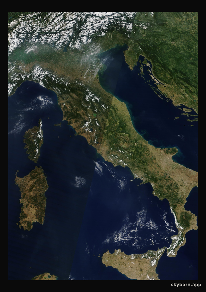 The Earth on 4 August 2016 · Italy and the Adriatic
