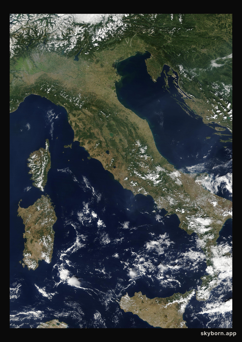 The Earth on 1 September 2016 · Italy and the Adriatic