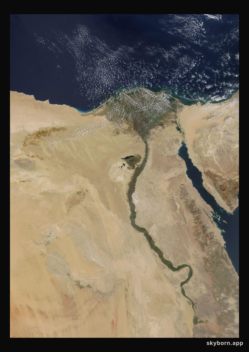 The Earth on 16 September 2016 · Nile Delta and Sinai