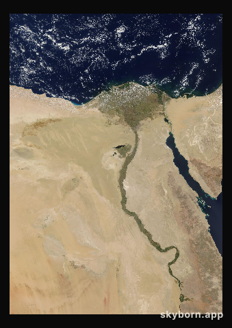 The Earth on 22 September 2016 · Nile Delta and Sinai