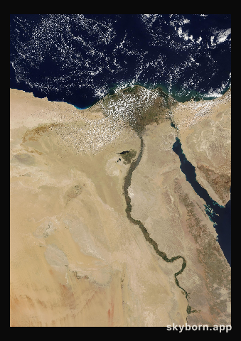 The Earth on 27 September 2016 · Nile Delta and Sinai