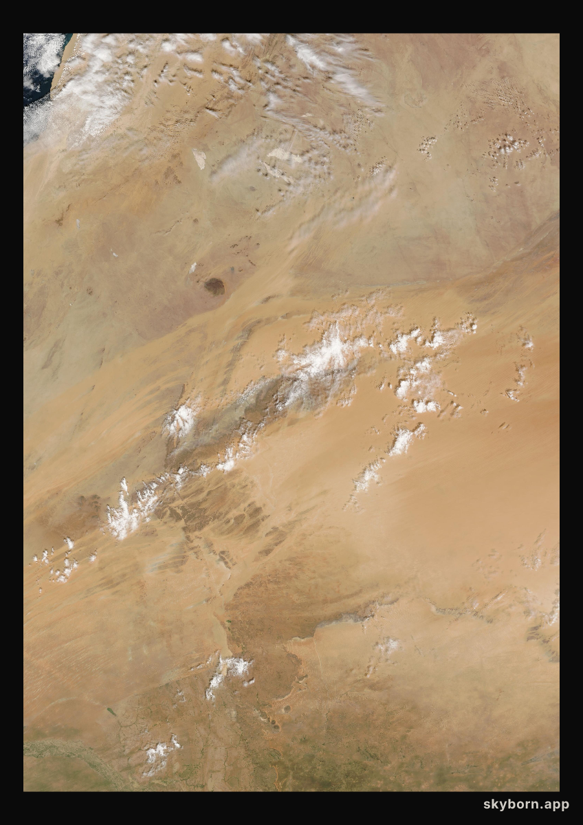 The Earth on 3 October 2016 · Eye of the Sahara, Mauritania