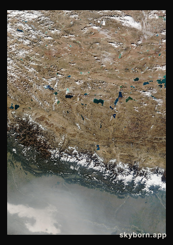 The Earth on 30 November 2016 · Himalaya and Tibet