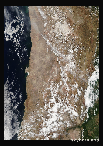 The Earth on 15 December 2016 · Atacama and the Andes