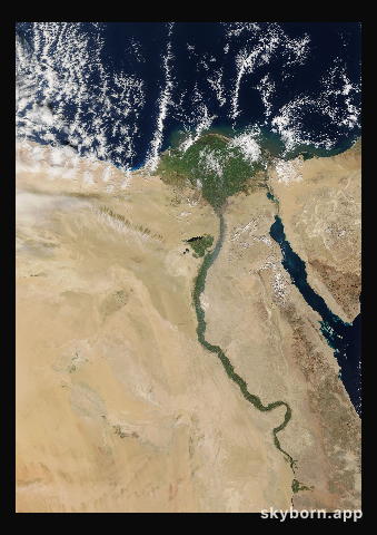 The Earth on 20 December 2016 · Nile Delta and Sinai