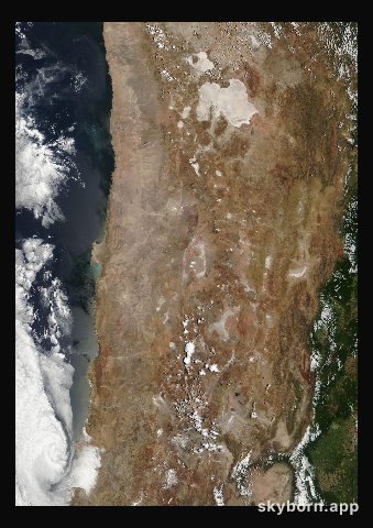 The Earth on 22 December 2016 · Atacama and the Andes